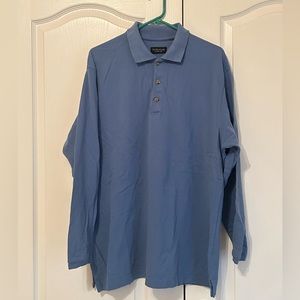 Thick knit long-sleeved slate blue polo by Ultra Club in XL